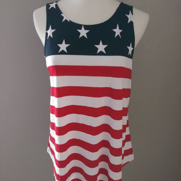 NWT Old Navy Luxe Americana Tank Top American Flag July 4th Freedom Small - Picture 5 of 14